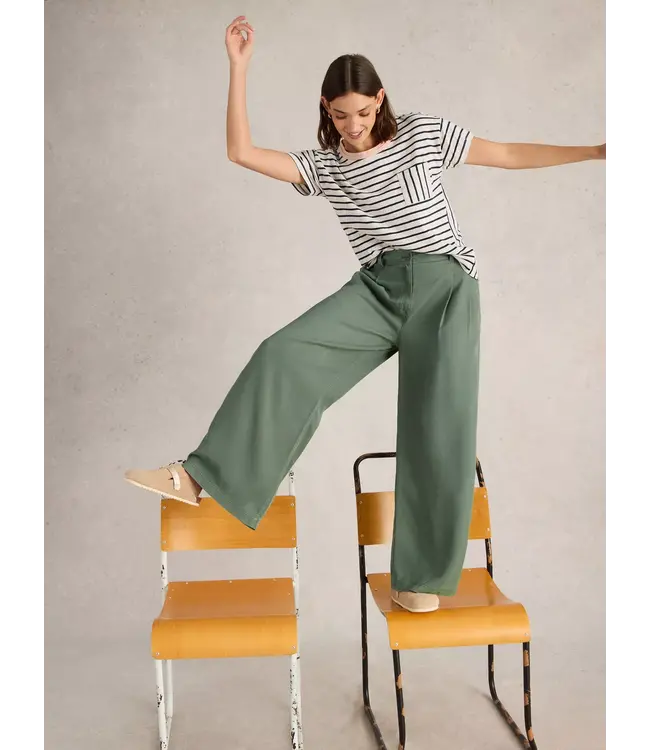 WHITE STUFF •• Sasha Wide Leg Trouser | Dusty Green
