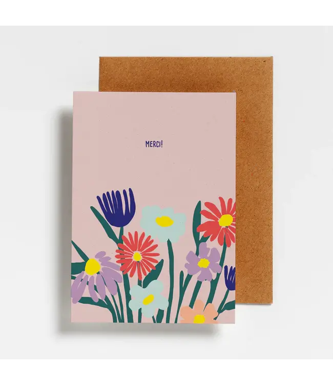 Hello August •• Postkaart | Merci! Flower field