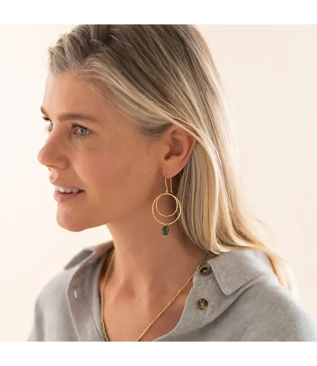 A BEAUTIFUL STORY •• Enjoyable Aventurine Earrings GP