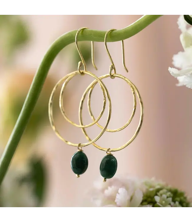 A BEAUTIFUL STORY •• Enjoyable Aventurine Earrings GP