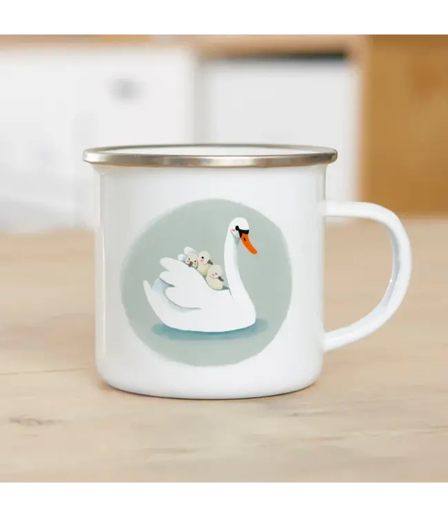 Illu-ster •• Emaille mok | Swan mum