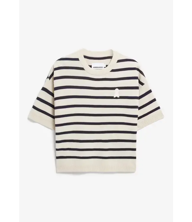 ARMEDANGELS •• Shirt LIZAA LINO STRIPES | raw white-night sky