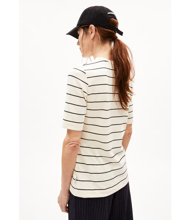 ARMEDANGELS •• Shirt JAANISARA Fine Stripe | oatmilk-black