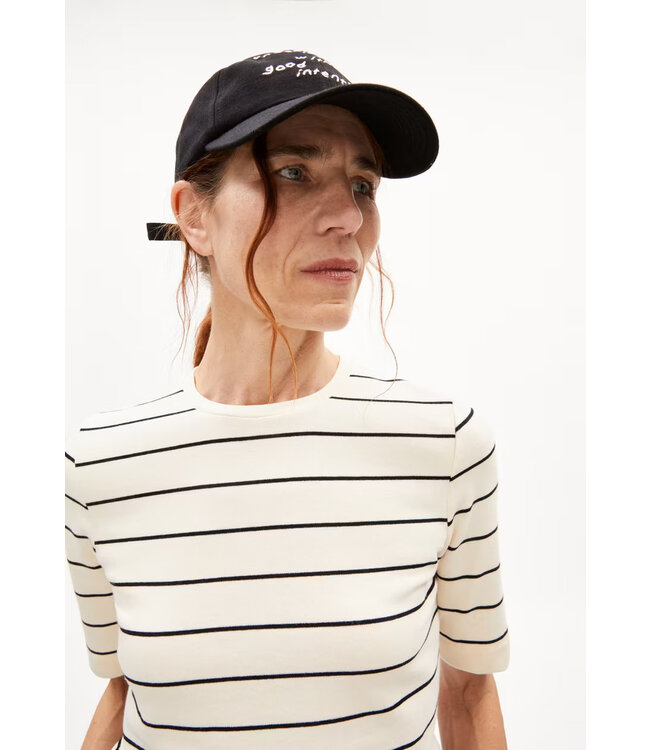 ARMEDANGELS •• Shirt JAANISARA Fine Stripe | oatmilk-black