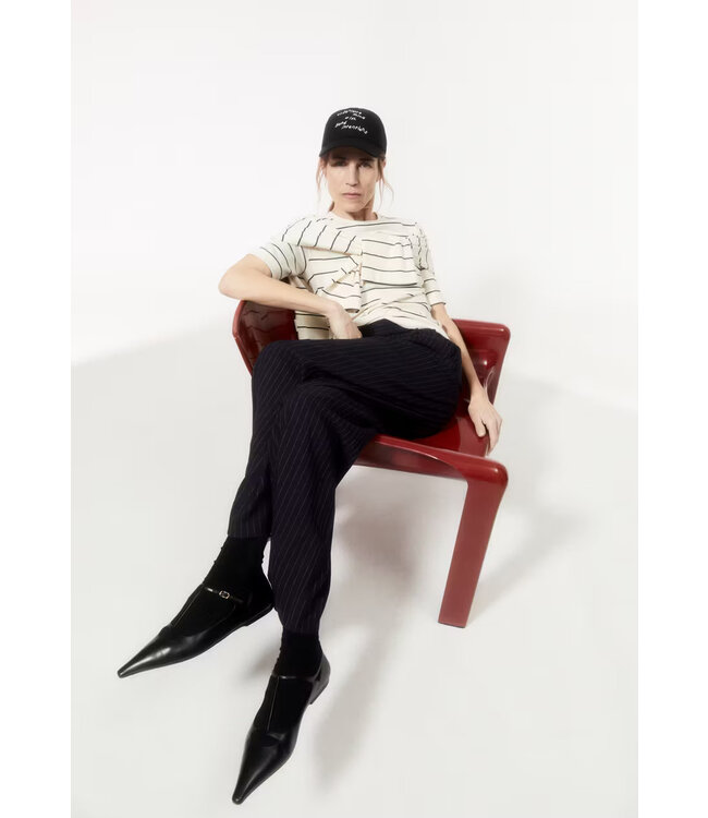 ARMEDANGELS •• Shirt JAANISARA Fine Stripe | oatmilk-black