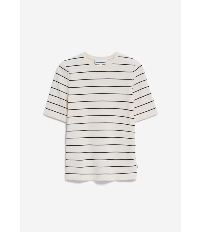 ARMEDANGELS •• Shirt JAANISARA Fine Stripe | oatmilk-black