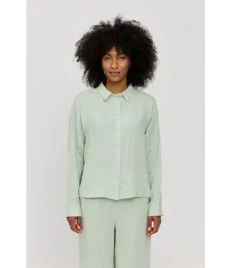 MAZINE •• Long Sleeve Linen Shirt | Pool