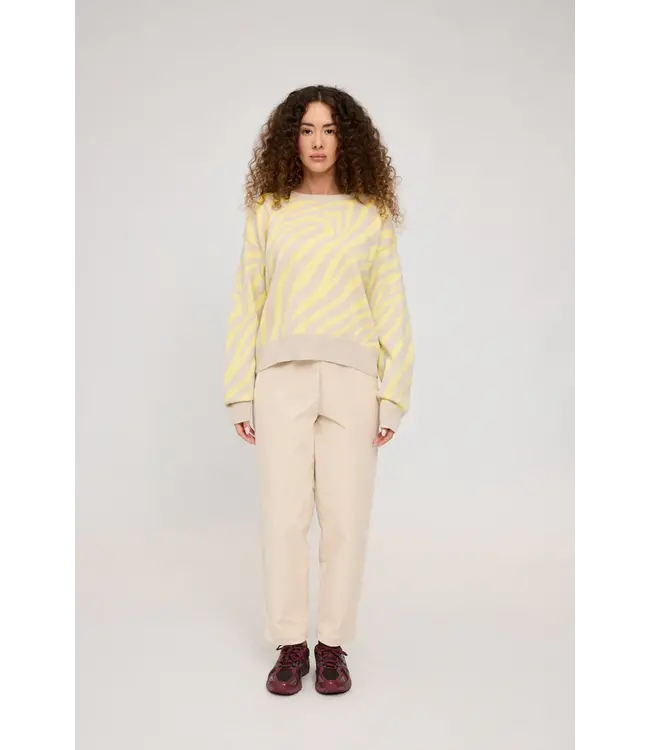 MAZINE •• Jacquard Knit Jumper | Eggshell - Vanilla