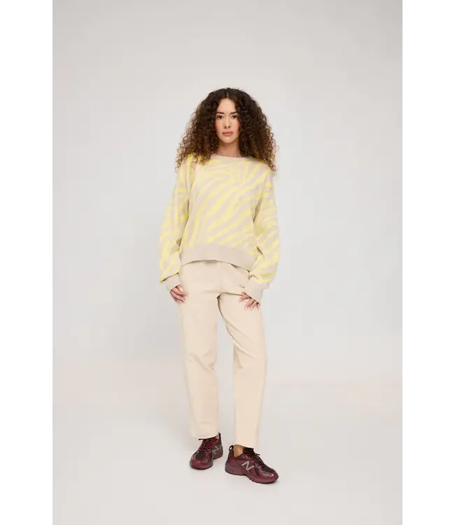 MAZINE •• Jacquard Knit Jumper | Eggshell - Vanilla