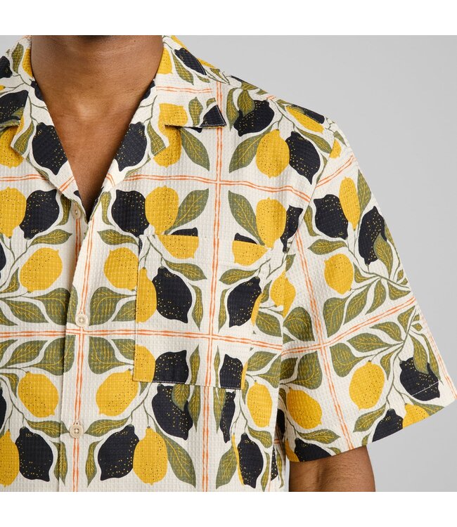 DEDICATED. •• Shirt Marstrand Lemon Tiles | Oat White