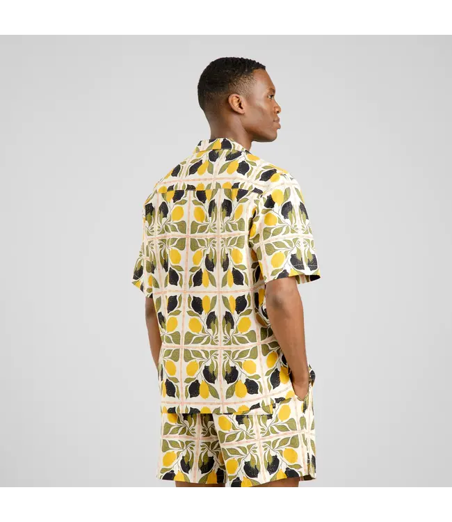DEDICATED. •• Shirt Marstrand Lemon Tiles | Oat White