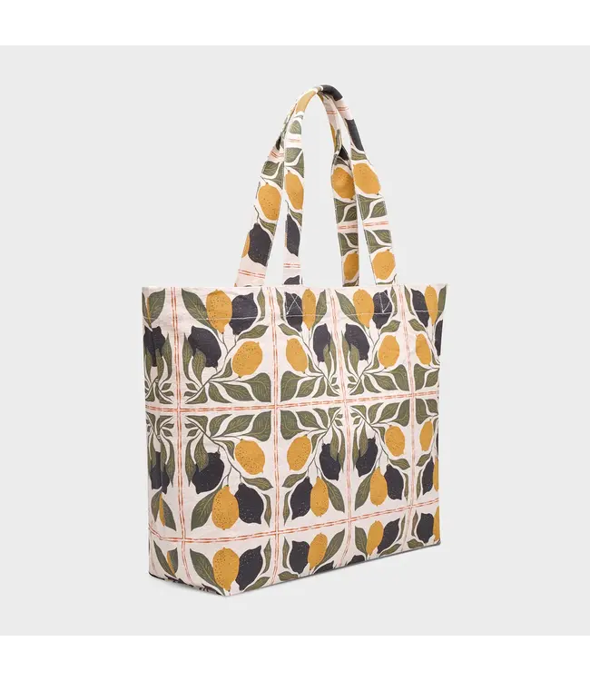 DEDICATED. •• Beach Bag Sundre Lemon Tiles | Oat White