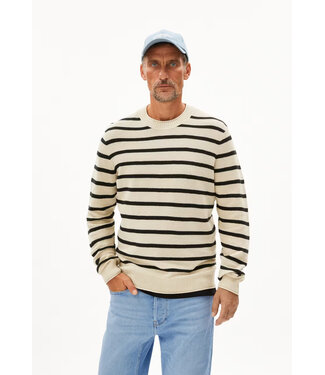 ARMEDANGELS •• AJAANI LINO STRIPES | Raw White - Black