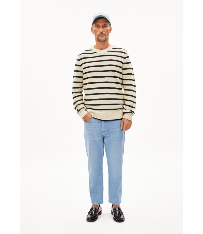 ARMEDANGELS •• AJAANI LINO STRIPES | Raw White - Black