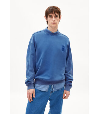 ARMEDANGELS •• Trui EMAAL CREWNECK GMT DYE | Dynamo Blue Washed