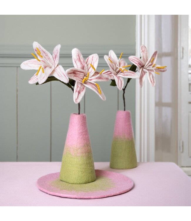 SJAAL MET VERHAAL  •• Vaas Roze-Groen medium