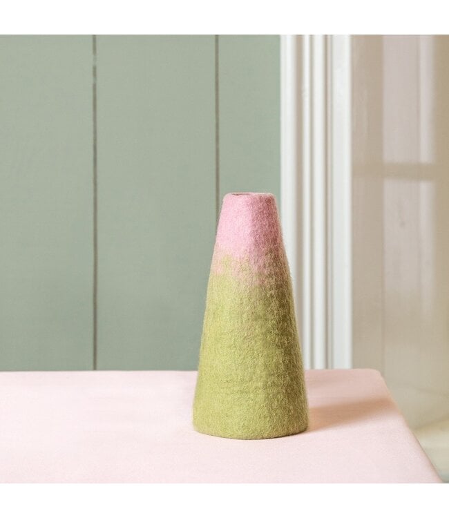 SJAAL MET VERHAAL  •• Vaas Roze-Groen medium