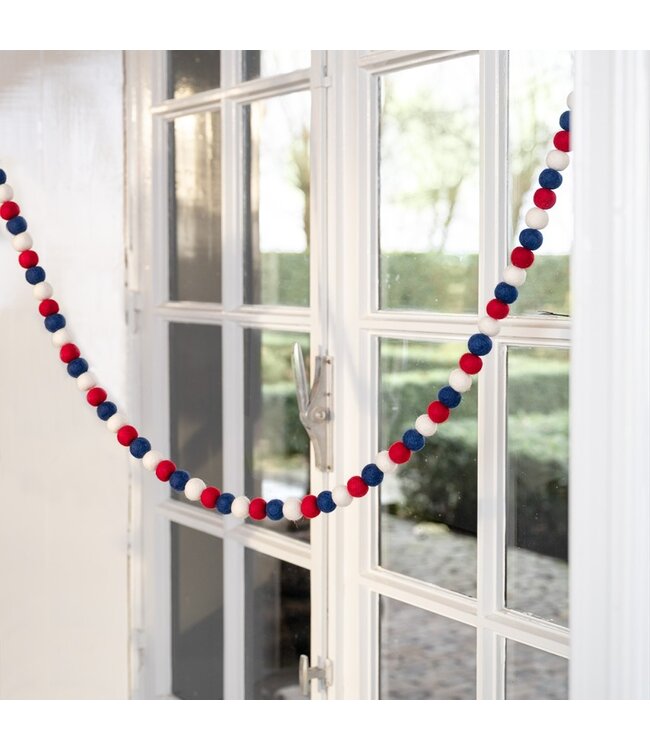 SJAAL MET VERHAAL  •• Viltslinger viltballetjes  Rood-Wit-Blauw