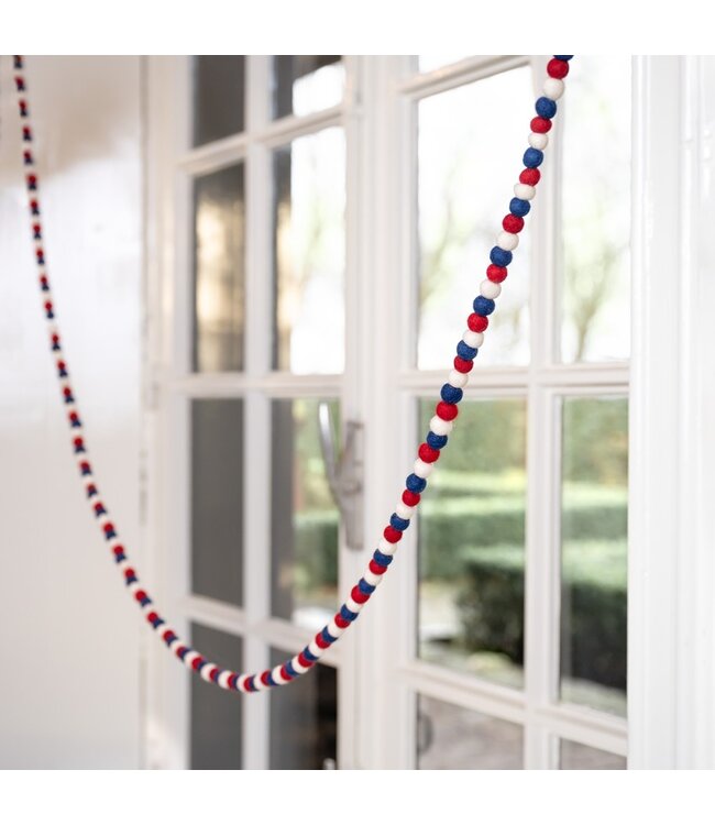 SJAAL MET VERHAAL  ••  Viltslinger viltballetjes small Rood-Wit-Blauw