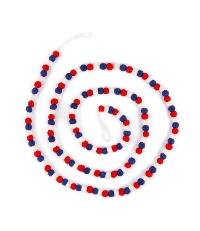 SJAAL MET VERHAAL  ••  Viltslinger viltballetjes small Rood-Wit-Blauw