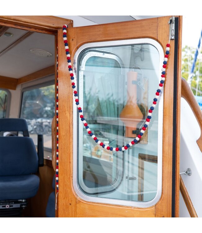 SJAAL MET VERHAAL  ••  Viltslinger viltballetjes small Rood-Wit-Blauw