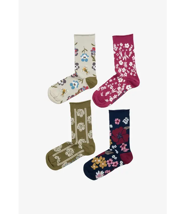 SEASALT CORNWALL •• Womens Sailor Socks Box of 4 | pink fair