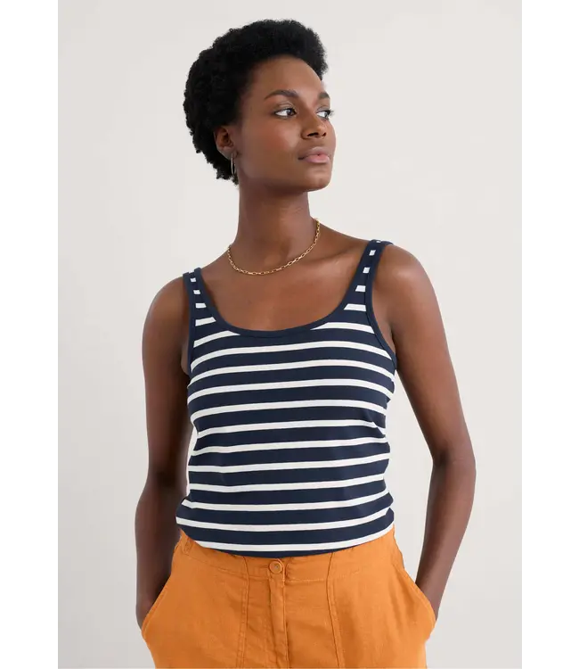 SEASALT CORNWALL •• Tidal Drift Jersey Vest | Breton Maritime Chalk