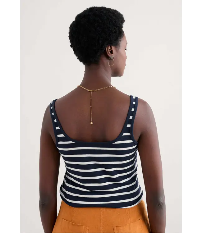 SEASALT CORNWALL •• Tidal Drift Jersey Vest | Breton Maritime Chalk