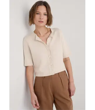 SEASALT CORNWALL •• Gillan Creek Short Sleeve Cardigan | Chalk