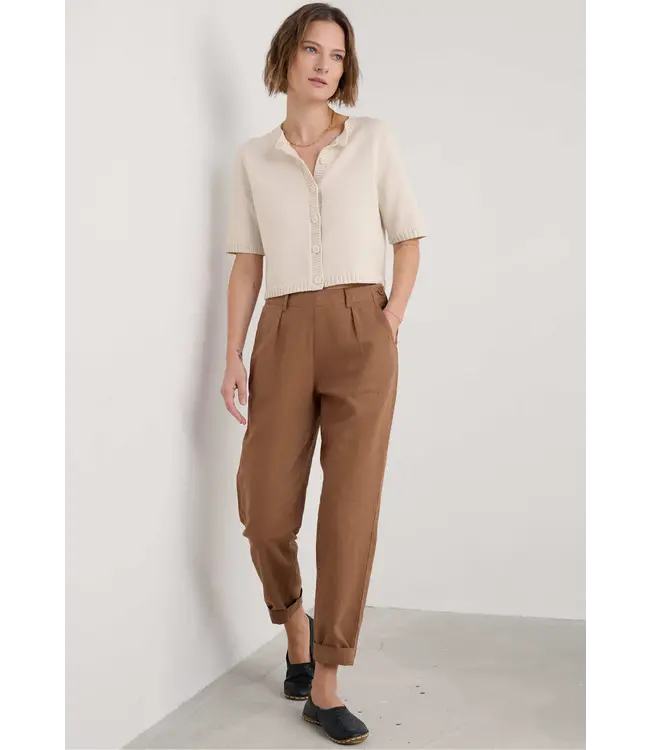 SEASALT CORNWALL •• Gillan Creek Short Sleeve Cardigan | Chalk