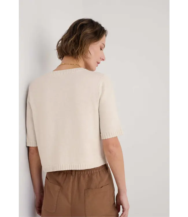 SEASALT CORNWALL •• Gillan Creek Short Sleeve Cardigan | Chalk