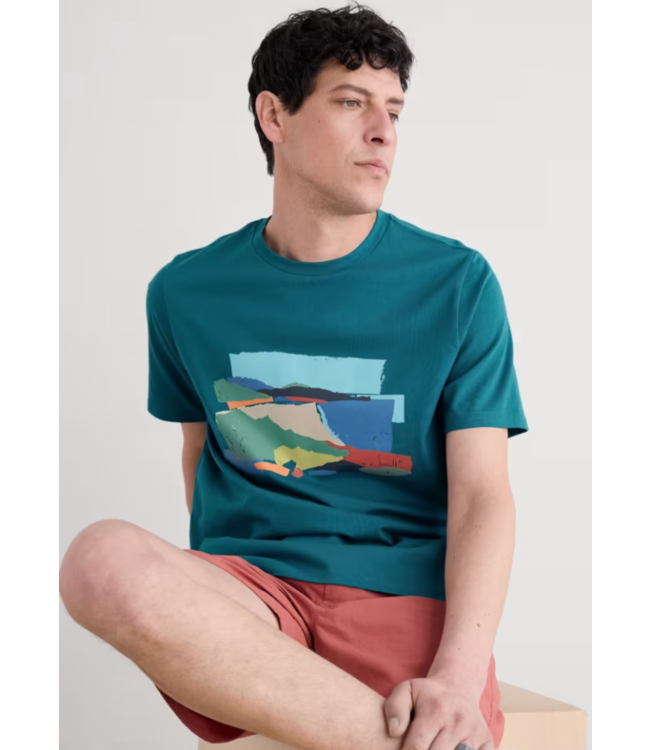 SEASALT CORNWALL •• Men's Midwatch T-shirt | Porthmeor Collage Dark Drift