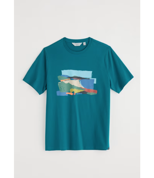SEASALT CORNWALL •• Men's Midwatch T-shirt | Porthmeor Collage Dark Drift