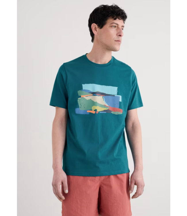 SEASALT CORNWALL •• Men's Midwatch T-shirt | Porthmeor Collage Dark Drift
