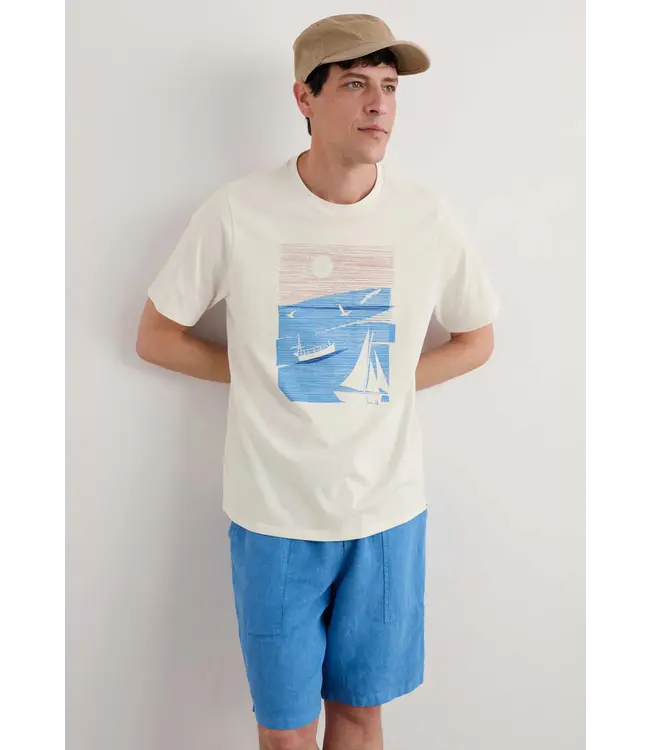 SEASALT CORNWALL •• Men's Midwatch T-shirt | Sailing Graphic Chalk