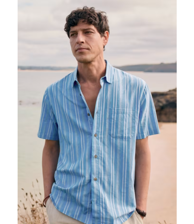 SEASALT CORNWALL •• Men's Skylight Cave Shirt | Calligraphy Clear Sky