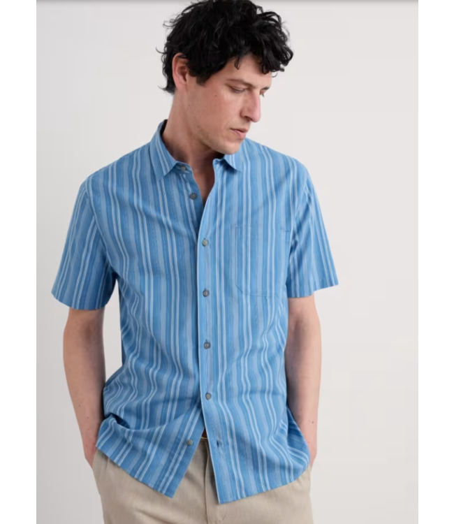 SEASALT CORNWALL •• Men's Skylight Cave Shirt | Calligraphy Clear Sky