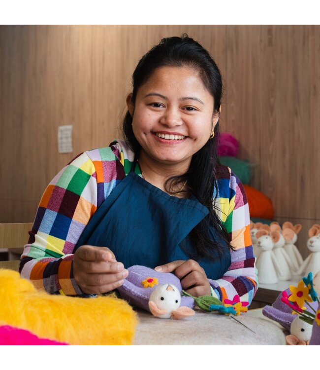 SJAAL MET VERHAAL  •• Decoratie Muis Bloemenmuis