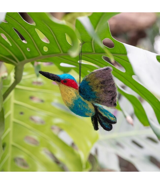 SJAAL MET VERHAAL  •• Kleurrijke kolibrie van vilt