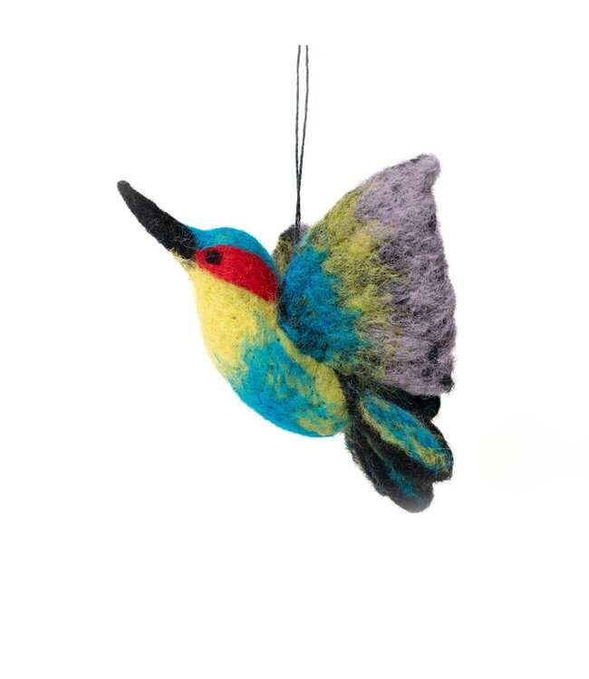 SJAAL MET VERHAAL  •• Kleurrijke kolibrie van vilt