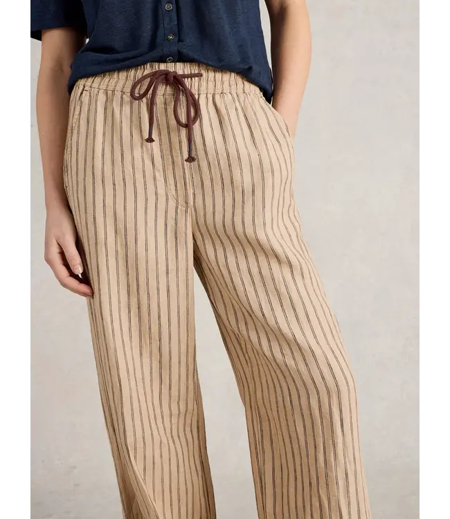 WHITE STUFF •• Belle Linen Wide Leg Trouser | Natural Multi