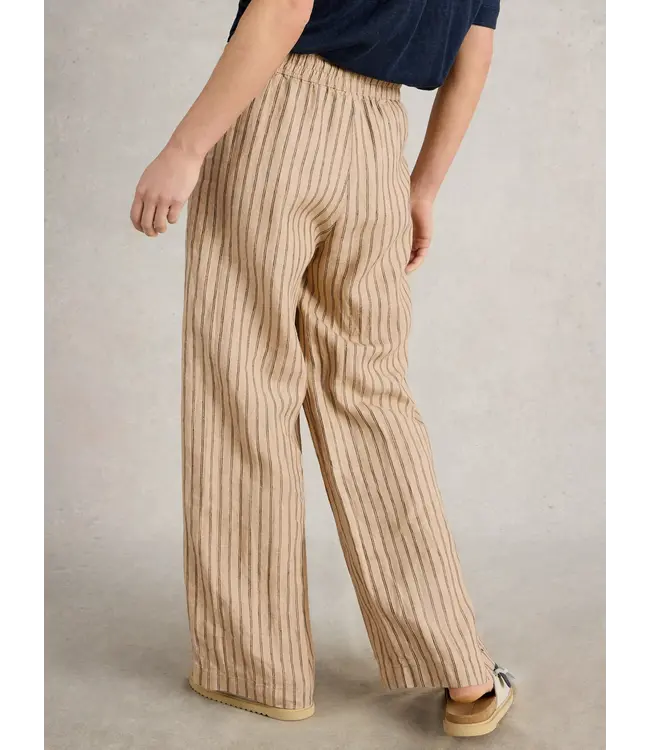 WHITE STUFF •• Belle Linen Wide Leg Trouser | Natural Multi