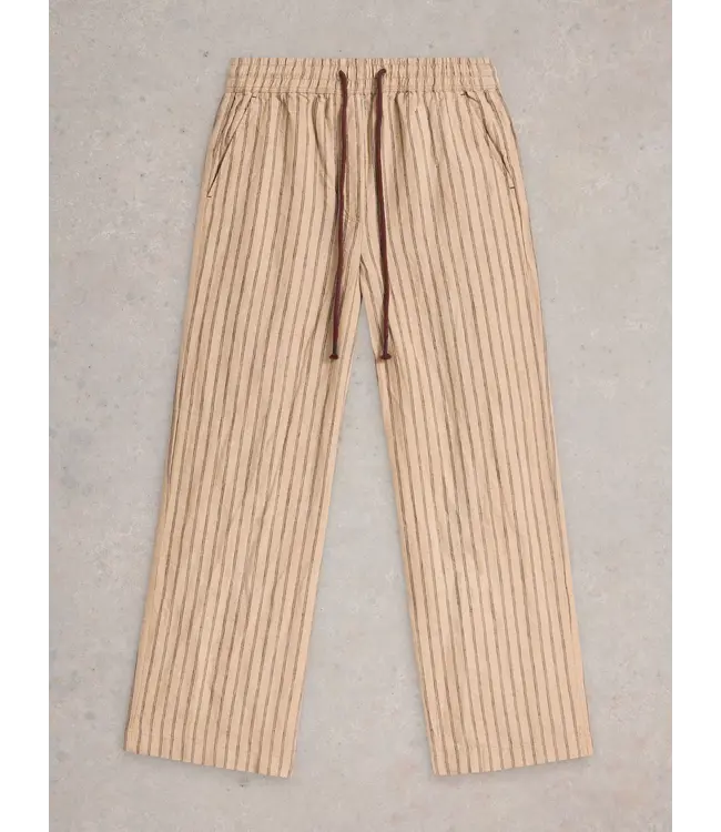 WHITE STUFF •• Belle Linen Wide Leg Trouser | Natural Multi