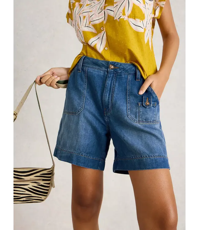 WHITE STUFF •• Mollie Combat Denim Shorts | Dark Denim