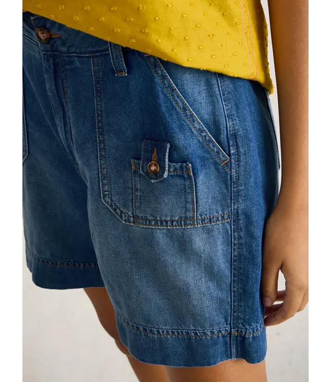 WHITE STUFF •• Mollie Combat Denim Shorts | Dark Denim