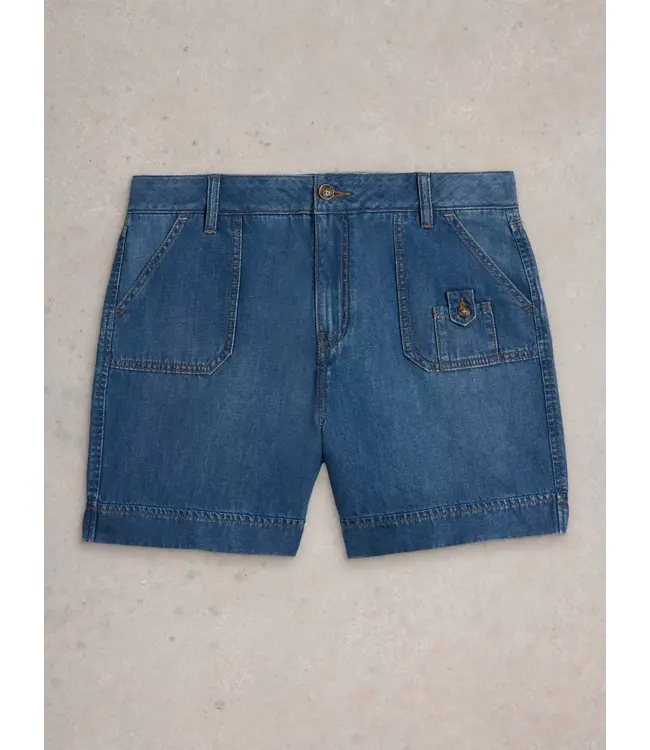 WHITE STUFF •• Mollie Combat Denim Shorts | Dark Denim