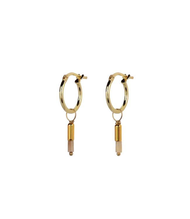JULES BEAN •• Oorbellen Noa | beige Jaspis