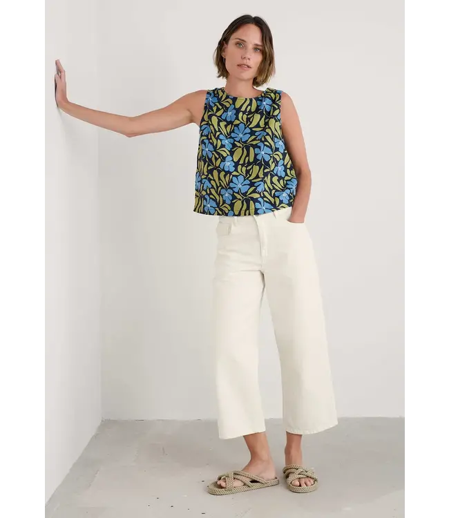 SEASALT CORNWALL •• Colour Study Top | Leafy Floral Maritime