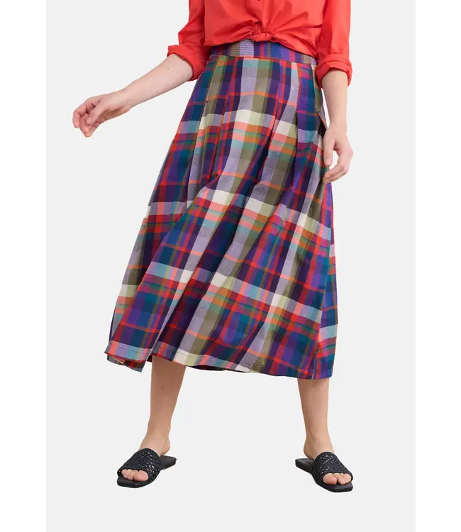 SEASALT CORNWALL •• Jamboree Chambray Midi Skirt | Florabunda Multi Damson