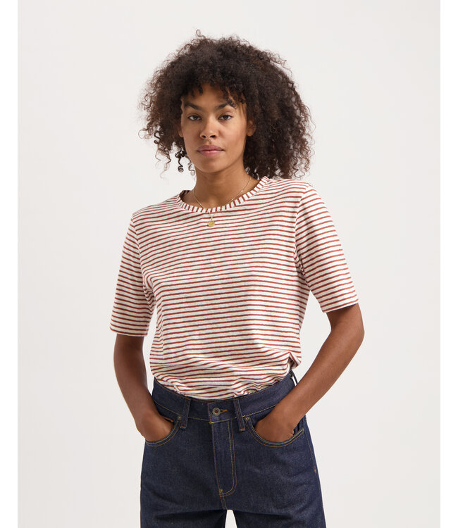 KUYICHI •• Olivia striped tee terra off white